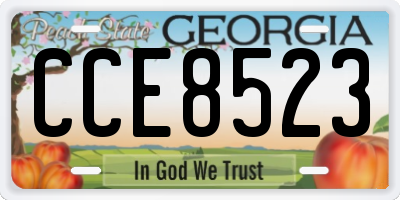 GA license plate CCE8523