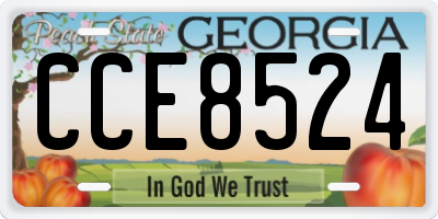 GA license plate CCE8524