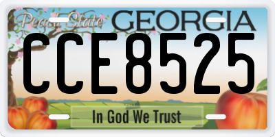 GA license plate CCE8525