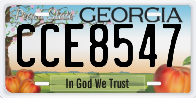 GA license plate CCE8547