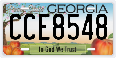 GA license plate CCE8548