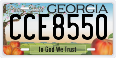 GA license plate CCE8550