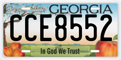 GA license plate CCE8552