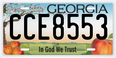 GA license plate CCE8553