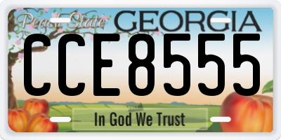 GA license plate CCE8555