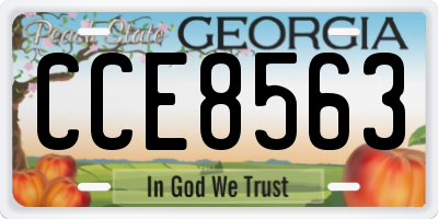 GA license plate CCE8563
