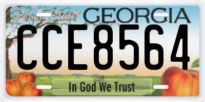 GA license plate CCE8564
