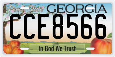 GA license plate CCE8566