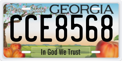 GA license plate CCE8568