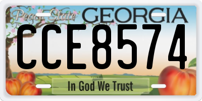 GA license plate CCE8574