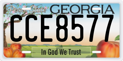 GA license plate CCE8577