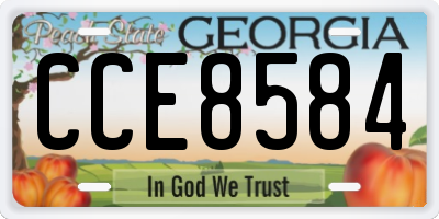 GA license plate CCE8584