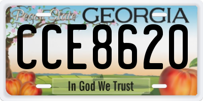 GA license plate CCE8620