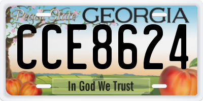 GA license plate CCE8624
