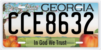 GA license plate CCE8632