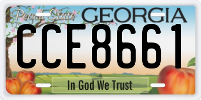 GA license plate CCE8661