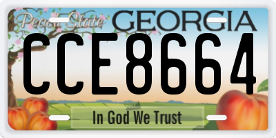 GA license plate CCE8664
