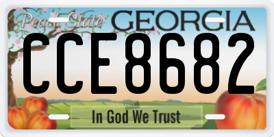 GA license plate CCE8682