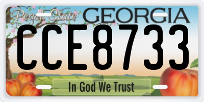 GA license plate CCE8733