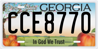 GA license plate CCE8770