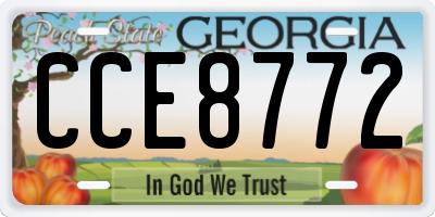 GA license plate CCE8772