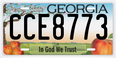 GA license plate CCE8773