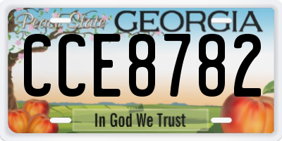 GA license plate CCE8782