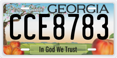GA license plate CCE8783