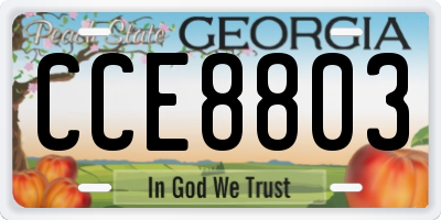 GA license plate CCE8803