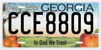GA license plate CCE8809
