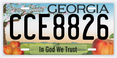 GA license plate CCE8826