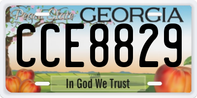 GA license plate CCE8829