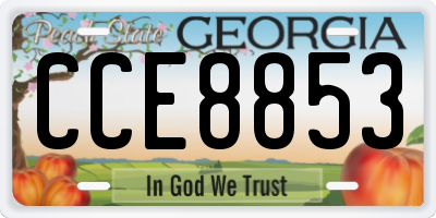 GA license plate CCE8853