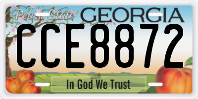 GA license plate CCE8872