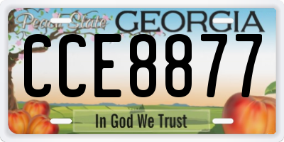 GA license plate CCE8877
