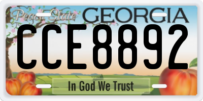 GA license plate CCE8892