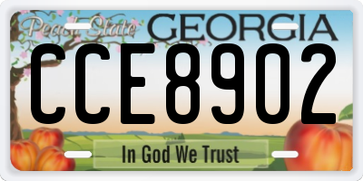 GA license plate CCE8902