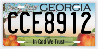 GA license plate CCE8912