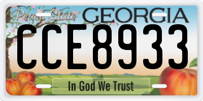 GA license plate CCE8933