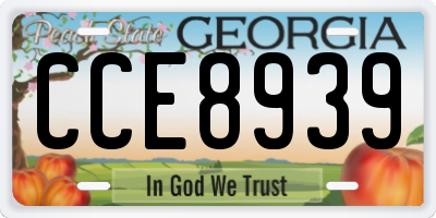 GA license plate CCE8939