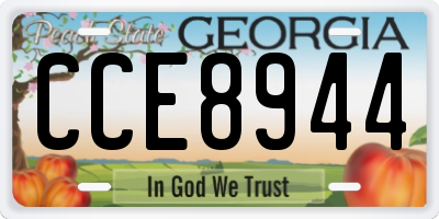 GA license plate CCE8944