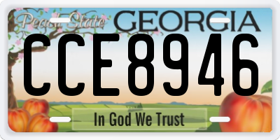 GA license plate CCE8946