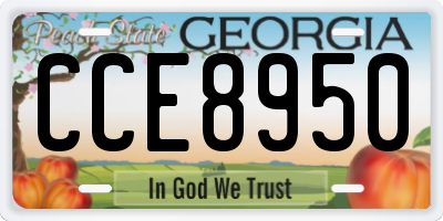 GA license plate CCE8950
