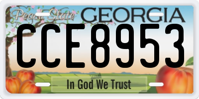 GA license plate CCE8953
