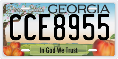 GA license plate CCE8955