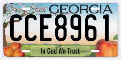 GA license plate CCE8961
