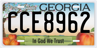 GA license plate CCE8962