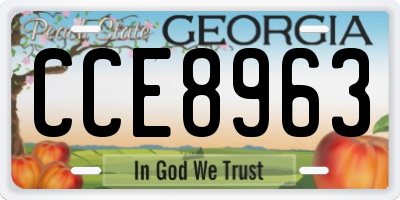 GA license plate CCE8963