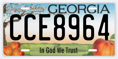 GA license plate CCE8964