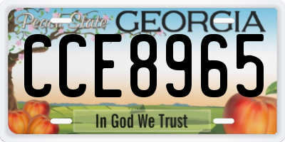 GA license plate CCE8965